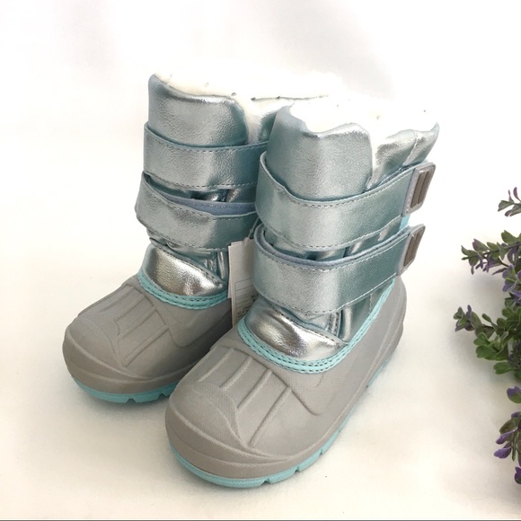 NWT Cat & Jack Lev Blue Strap Winter Boots - Picture 3 of 6